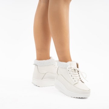 Ghete Piele Naturala Raisa White
