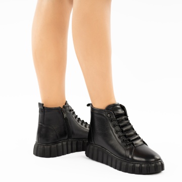 Ghete Piele Naturala Ziad Black