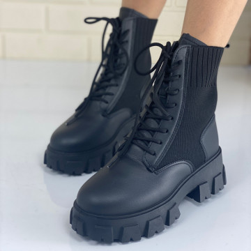 Ghete Sport Dama Captusite Piele Ecologica Negre Salma