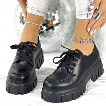 Pantofi Casual Dama Negri din Piele Ecologica Vali