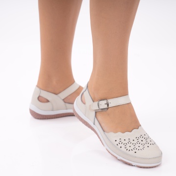 Pantofi Piele Naturala Mabel4 Beige