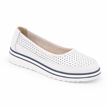 Pantofi Piele Naturala Rina White