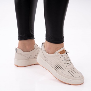 Pantofi Piele Naturala Torino Beige