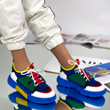 Pantofi Sport Dama Albastri din Piele Ecologica Era