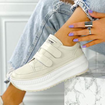 Pantofi Sport Dama Bej din Piele Ecologica Lolok