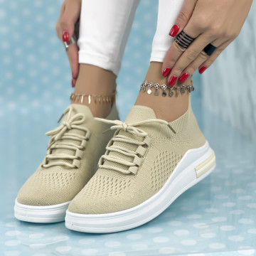 Pantofi Sport Dama Bej din Textil Pastely