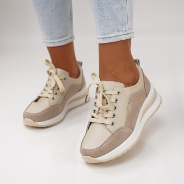Pantofi Sport Piele Naturala Elena Beige