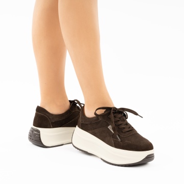 Pantofi Sport Piele Naturala Romey Brown