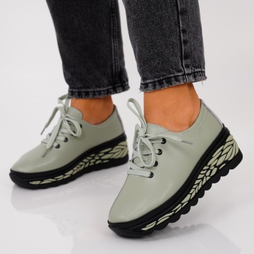 Pantofi Sport Piele Naturala Sarri Green