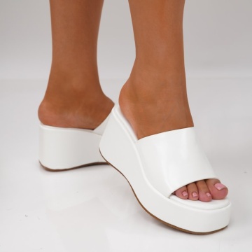 Papuci Cu Platforma Gazia White