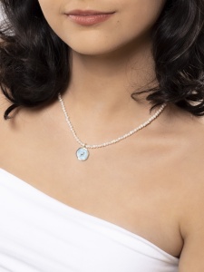Colier din perle cu accesoriu fulger cupru aurit - Img 2