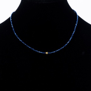 Colier si bratara din spinel electroplacat albastru royal - Img 3