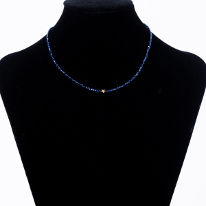 Colier si bratara din spinel electroplacat albastru royal - Img 4