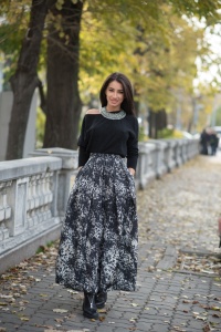 Fusta in cute din tafta Bianca