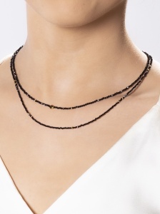 Set de 2 Coliere hematit negru cu inchidere si accesorii din argint aurit 925 - Img 2