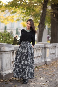 Fusta in cute din tafta Bianca - Img 3