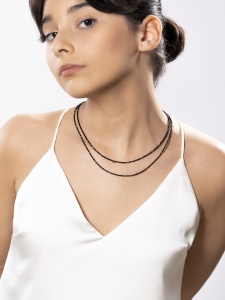 Set de 2 Coliere hematit negru cu inchidere si accesorii din argint aurit 925 - Img 3