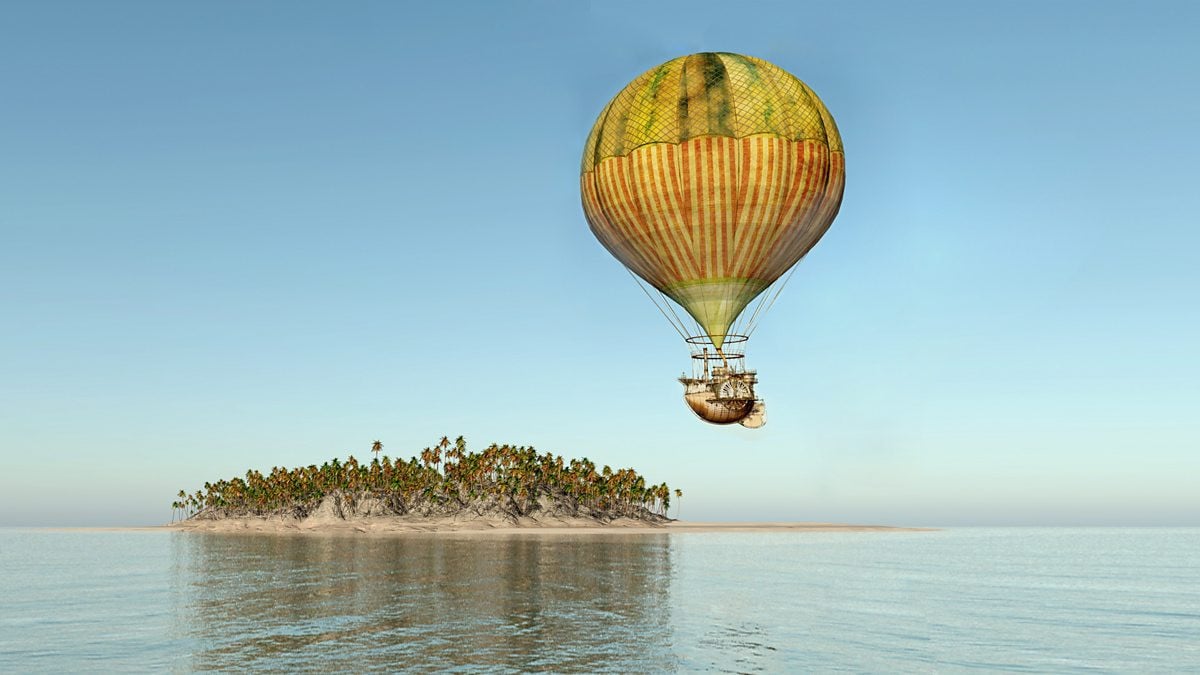 Insula misterioasă. Naufragiații aerului” , o capodoperă din colecția de cărți de Jules Verne