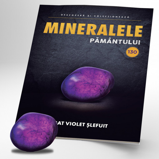 Agat violet șlefuit - ediția 130 (Mineralele Pământului)