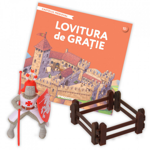 Lovitura de grație, figurină Cavaler Roșu și spadă - Ediția nr. 10 (Castelul Medieval)
