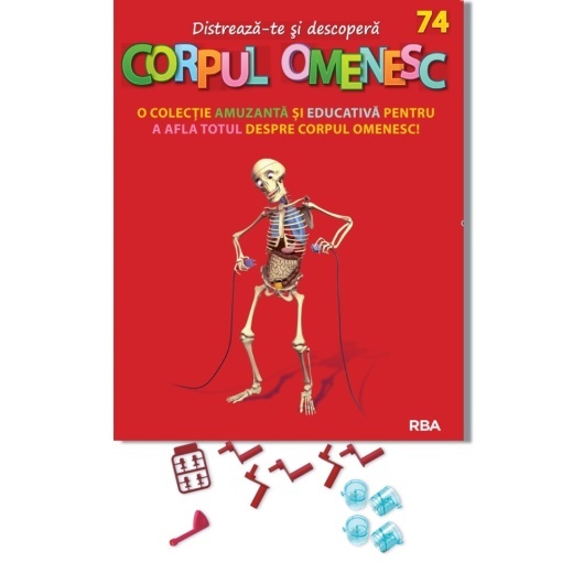 Set 5 manivele + Inele esofag (4) + Piese cardia (2) + Set de 4 șuruburi pentru stomac + Cheie - ediția nr. 74(Corpul Omenesc)