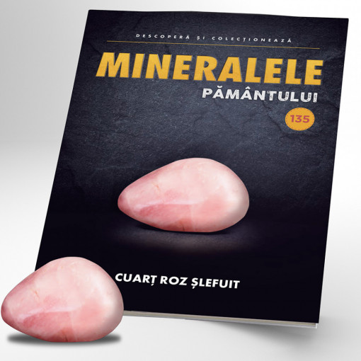 Cuarț roz șlefuit - ediția 135 (Mineralele Pământului)