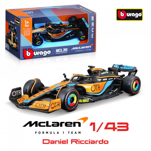 Machetă McLaren - Daniel Ricciardo no. 3 - MCL 36 (Formula 1 | 2022)