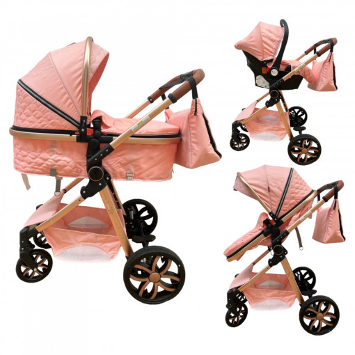 Carucior 3 in 1 L-Sun See F9T Roz transformabil pliere usoara
