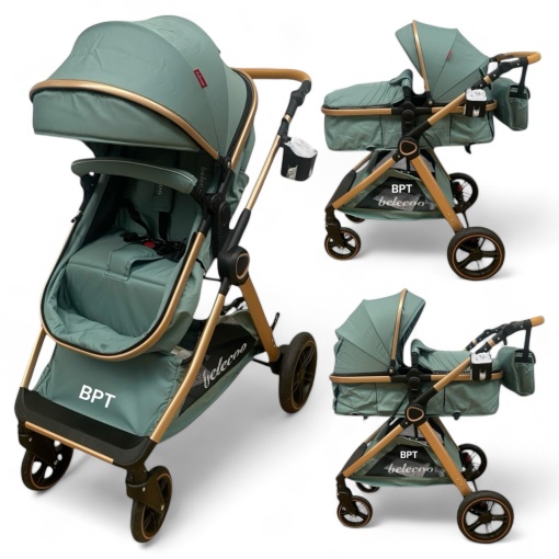 Carucior 2 In 1 Belecoo CLASS Bleo Roti Cauciuc Landou Reversibil Transformabil