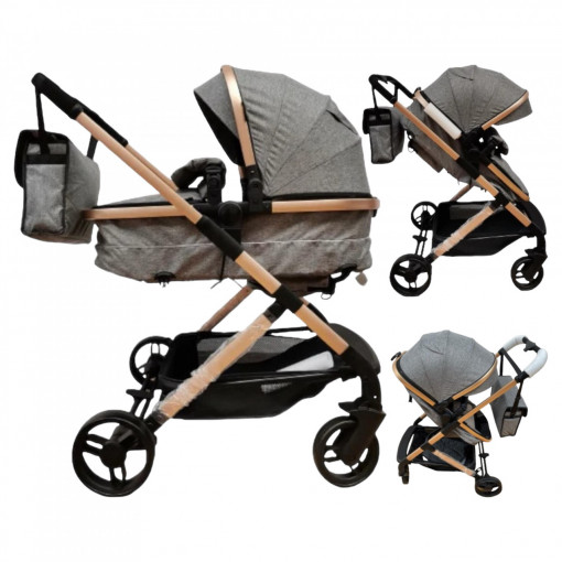 Carucior 2 in 1 transformabil Tesy Grey