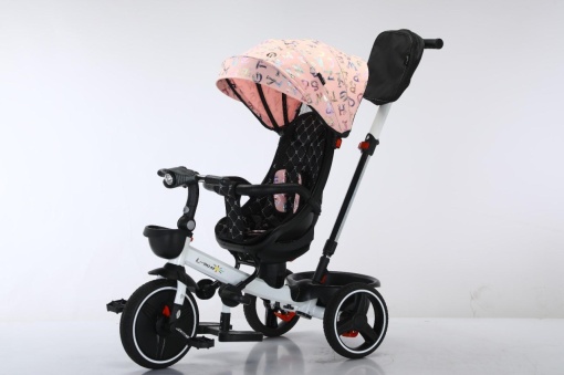 Tricicleta copii COOL Trike Pink, pozitii somn, roti de silicon 01