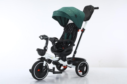 Tricicleta Copii COOL Trike Green 01, Pozitii Somn, Roti De Silicon 01