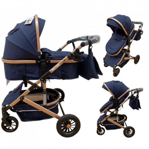 Carucior copii 2 in 1 transformabil F7T Albastru Navy