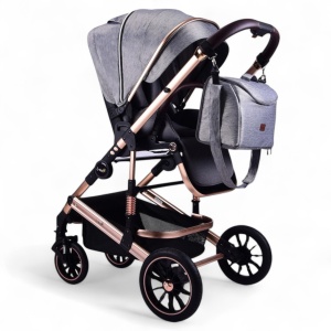 Carucior 2 in 1 transformabil Stuby Grey cu husa picioare și gentuta C3F - Img 2