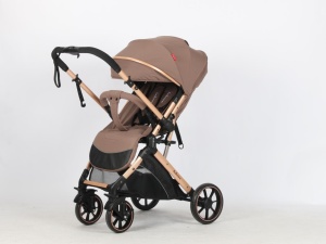 Carucior Bebe Tip Troller Cu Maner Reversibil Belecoo Zipy Crem NEW - Img 10