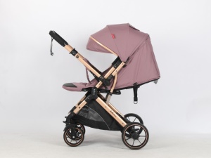 Carucior Bebe Tip Troller Cu Maner Reversibil Belecoo Zipy Mauve NEW - Img 4