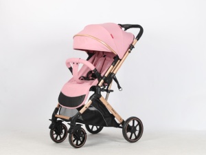 Carucior Bebe Tip Troller Cu Maner Reversibil Belecoo Zipy Roz NEW - Img 7