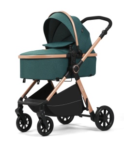 Carucior bebelusi 2 in 1 cu landou transformabil ,husa picioare si geanta Bloom Go BPT FNF7 Vernil - Img 3