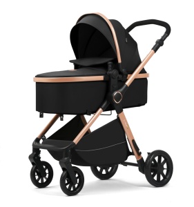 Carucior bebelusi 2 in 1 cu landou transformabil ,husa picioare si geanta Bloom Go BPT FNF7 Negru - Img 3