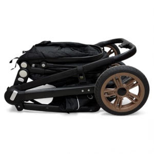 Carucior copii 2 in 1 cu maner reversibil si landou transformabil Baby C. Premium Negru BPTX2S - Img 11