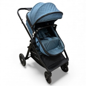 Carucior copii 2 in 1 cu maner reversibil si landou transformabil Baby C. Premium Albastru BPTX2S - Img 9