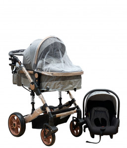 Carucior Copii 3 In 1 ABS Grey - Img 4