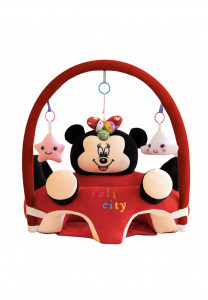 Fotoliu din plus pentru bebelusi cu spatar si arcada, Minnie Mouse, 53 cm, Rosu, FPS-54 - Img 1