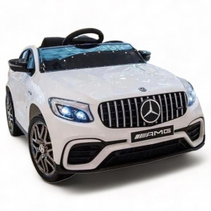 Masinuta electrica cu telecomanda 4x4 2 viteze anvelope din cauciuc Mercedes Benz GLC63 Amg Alb