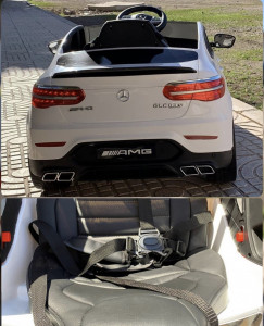 Masinuta electrica cu telecomanda 4x4 2 viteze anvelope din cauciuc Mercedes Benz GLC63 Amg Alb - Img 7
