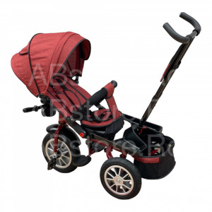 Tricicleta Copii ABS TRIKE Dark Red, Pozitii Somn, Roti De Cauciuc, Far Cu Sunete Scaun Rotativ 01 - Img 3
