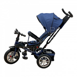 Tricicleta copii ABS TRIKE Jeans, Pozitii Somn, Roti De Cauciuc, Far Cu Sunete Scaun rotativ 01 - Img 5