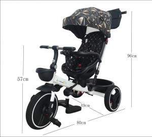Tricicleta copii COOL Trike Gold, pozitii somn, roti de silicon 01 - Img 2