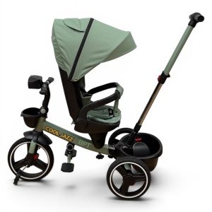 Tricicleta Copii Cu Pozitie De Somn Scaun Rotativ Sunete Si Lumini BPT620 Green Cool - Img 6