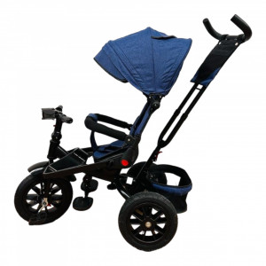 Tricicleta copii cu scaun reversibil si spatar reglabil Albastru 5099 Turbo - Img 3
